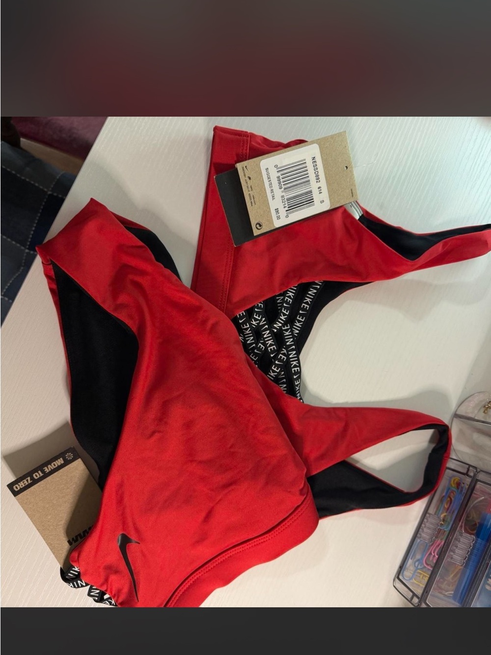 Nike Red bikini with Black crisscross Accents